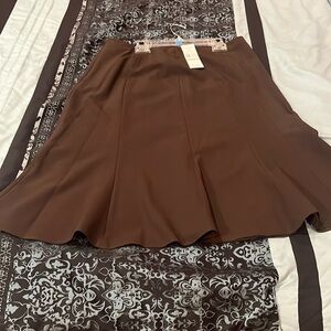 Elegant Brown Midi Skirt